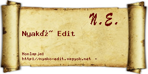 Nyakó Edit névjegykártya